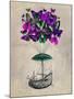 Butterfly Airship 2 Purple and Green-Fab Funky-Mounted Art Print