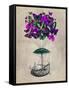 Butterfly Airship 2 Purple and Green-Fab Funky-Framed Stretched Canvas
