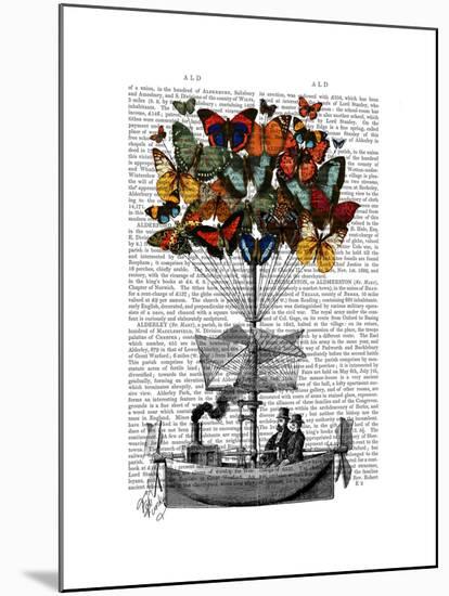 Butterfly Airship-Fab Funky-Mounted Art Print