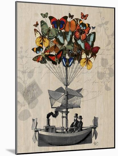 Butterfly Airship-Fab Funky-Mounted Art Print