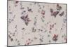 Butterfly and Floral Repeat Pattern on White Background-null-Mounted Giclee Print