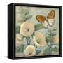 Butterfly and Hollyhocks I-Tim O'toole-Framed Stretched Canvas