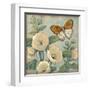 Butterfly and Hollyhocks I-Tim O'toole-Framed Art Print