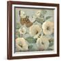 Butterfly and Hollyhocks II-Tim O'toole-Framed Art Print