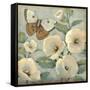 Butterfly and Hollyhocks II-Tim O'toole-Framed Stretched Canvas