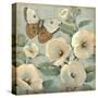Butterfly and Hollyhocks II-Tim O'toole-Stretched Canvas