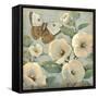 Butterfly and Hollyhocks II-Tim O'toole-Framed Stretched Canvas