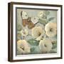 Butterfly and Hollyhocks II-Tim O'toole-Framed Art Print