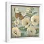 Butterfly and Hollyhocks II-Tim O'toole-Framed Art Print