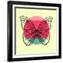 Butterfly and Sunset-Lisa Kroll-Framed Art Print