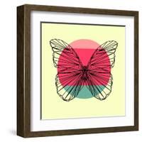 Butterfly and Sunset-Lisa Kroll-Framed Art Print