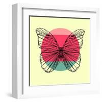 Butterfly and Sunset-Lisa Kroll-Framed Art Print