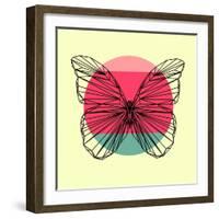 Butterfly and Sunset-Lisa Kroll-Framed Art Print