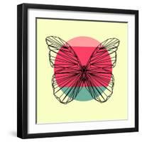 Butterfly and Sunset-Lisa Kroll-Framed Art Print