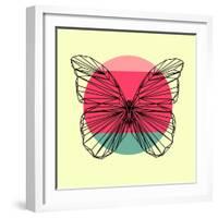 Butterfly and Sunset-Lisa Kroll-Framed Art Print