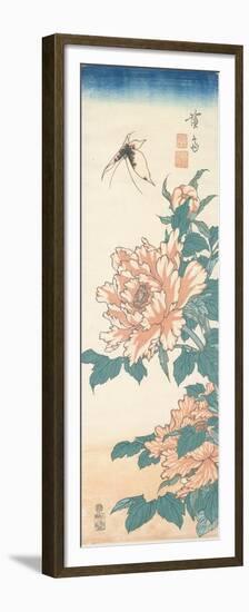 Butterfly and Tree Paeony-Keisai Eisen-Framed Premium Giclee Print