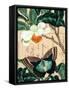 Butterfly Botanical Japanese Flower Collage-Piddix-Framed Stretched Canvas