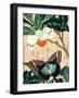Butterfly Botanical Japanese Flower Collage-Piddix-Framed Art Print