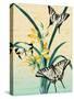 Butterfly Botanical Yellow Flowers Collage-Piddix-Stretched Canvas