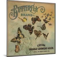 Butterfly Brand - Covina, California - Citrus Crate Label-Lantern Press-Mounted Art Print