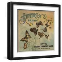 Butterfly Brand - Covina, California - Citrus Crate Label-Lantern Press-Framed Art Print