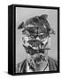 Butterfly Breeder Carl A. Anderson with Monarch Butterflies on His Face-John Dominis-Framed Stretched Canvas