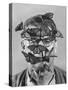 Butterfly Breeder Carl A. Anderson with Monarch Butterflies on His Face-John Dominis-Stretched Canvas