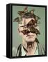 Butterfly Breeder Carl Anderson with Monarch Butterflies on His Face-John Dominis-Framed Stretched Canvas