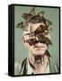 Butterfly Breeder Carl Anderson with Monarch Butterflies on His Face-John Dominis-Framed Stretched Canvas