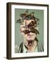 Butterfly Breeder Carl Anderson with Monarch Butterflies on His Face-John Dominis-Framed Photographic Print