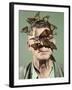 Butterfly Breeder Carl Anderson with Monarch Butterflies on His Face-John Dominis-Framed Photographic Print