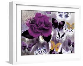 Butterfly Collage Magenta-Evangeline Taylor-Framed Art Print