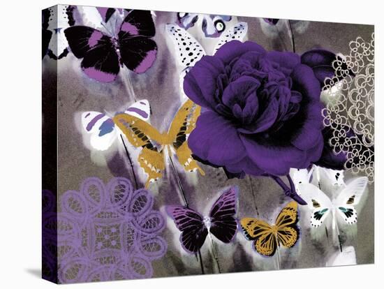 Butterfly Collage Purple-Evangeline Taylor-Stretched Canvas