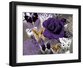 Butterfly Collage Purple-Evangeline Taylor-Framed Art Print