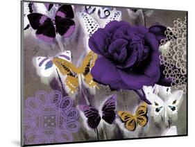 Butterfly Collage Purple-Evangeline Taylor-Mounted Art Print