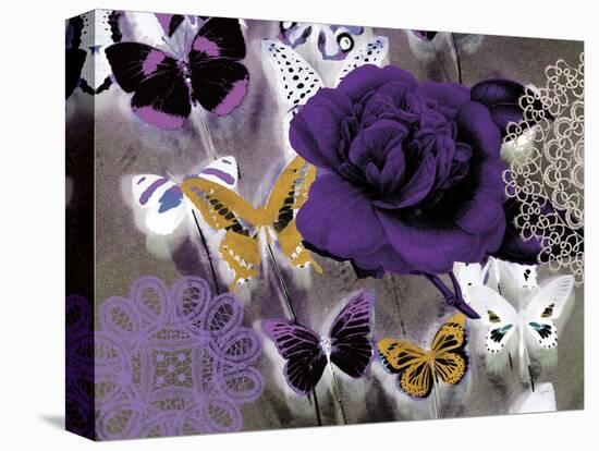 Butterfly Collage Purple-Evangeline Taylor-Stretched Canvas