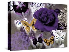 Butterfly Collage Purple-Evangeline Taylor-Stretched Canvas