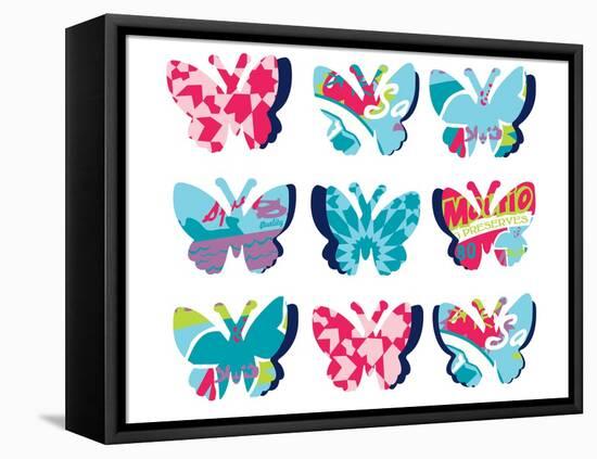 Butterfly Collage-null-Framed Stretched Canvas