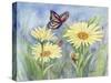 Butterfly Daisy-Tracy Miller-Stretched Canvas