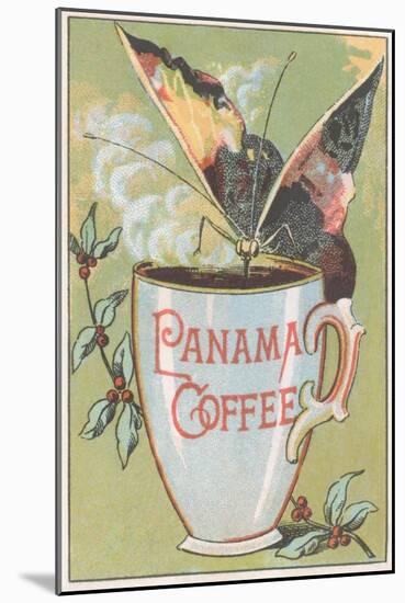 Butterfly Drinking Panama Coffee-null-Mounted Art Print