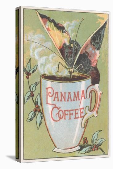 Butterfly Drinking Panama Coffee-Found Image Press-Stretched Canvas