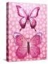 Butterfly Duo in Pink-Elizabeth Medley-Stretched Canvas