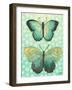 Butterfly Duo in Teal-Elizabeth Medley-Framed Art Print