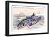 Butterfly Fish and Gattoruginous Blenny-Robert Hamilton-Framed Art Print