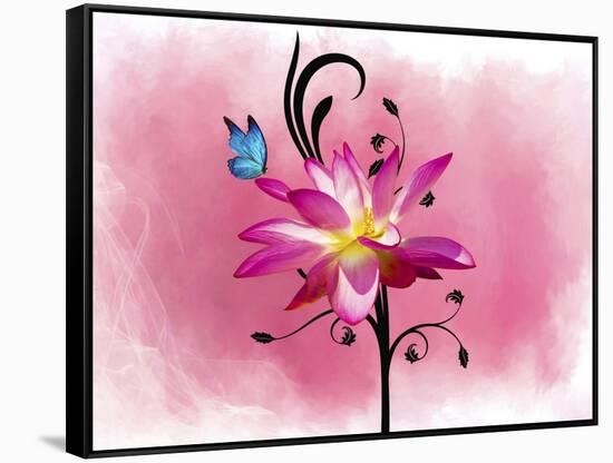 Butterfly Flower 3-Ata Alishahi-Framed Stretched Canvas