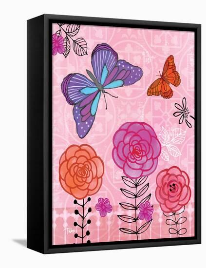 Butterfly Garden IV-Teresa Woo-Framed Stretched Canvas