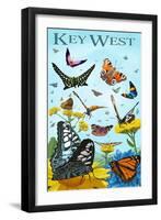 Butterfly Garden - Key West, Florida-Lantern Press-Framed Art Print