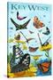 Butterfly Garden - Key West, Florida-Lantern Press-Stretched Canvas