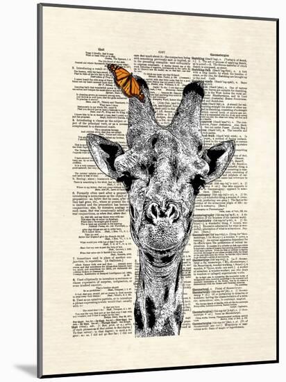 Butterfly Giraffe-Matt Dinniman-Mounted Art Print