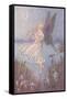 Butterfly Girl Playing Flute-null-Framed Stretched Canvas